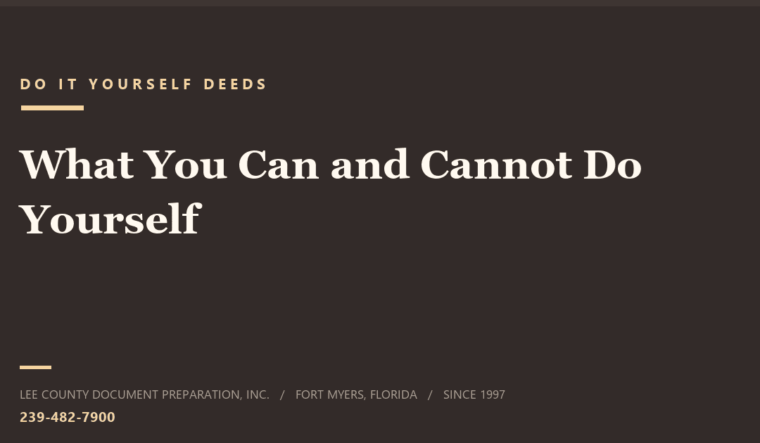 Can I Prepare My Own Quit Claim Deed in Florida?