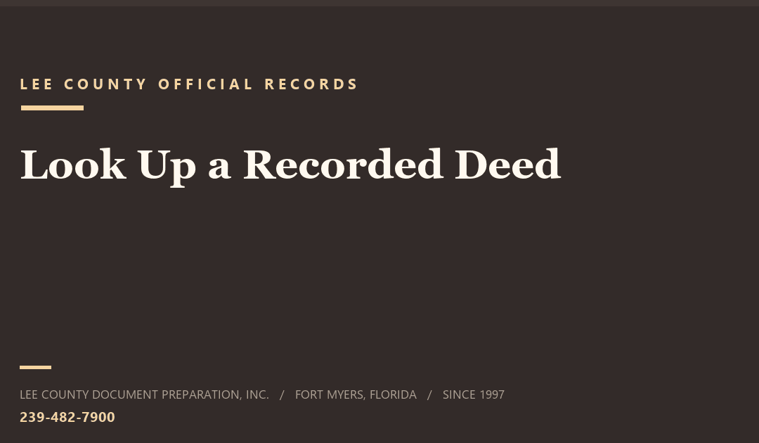 How to Look Up a Deed in Lee County, Florida