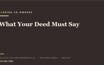 Tenants in Common vs Joint Tenancy in Florida: What the Deed Has to Say
