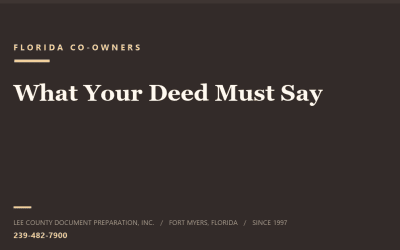Tenants in Common vs Joint Tenancy in Florida: What the Deed Has to Say